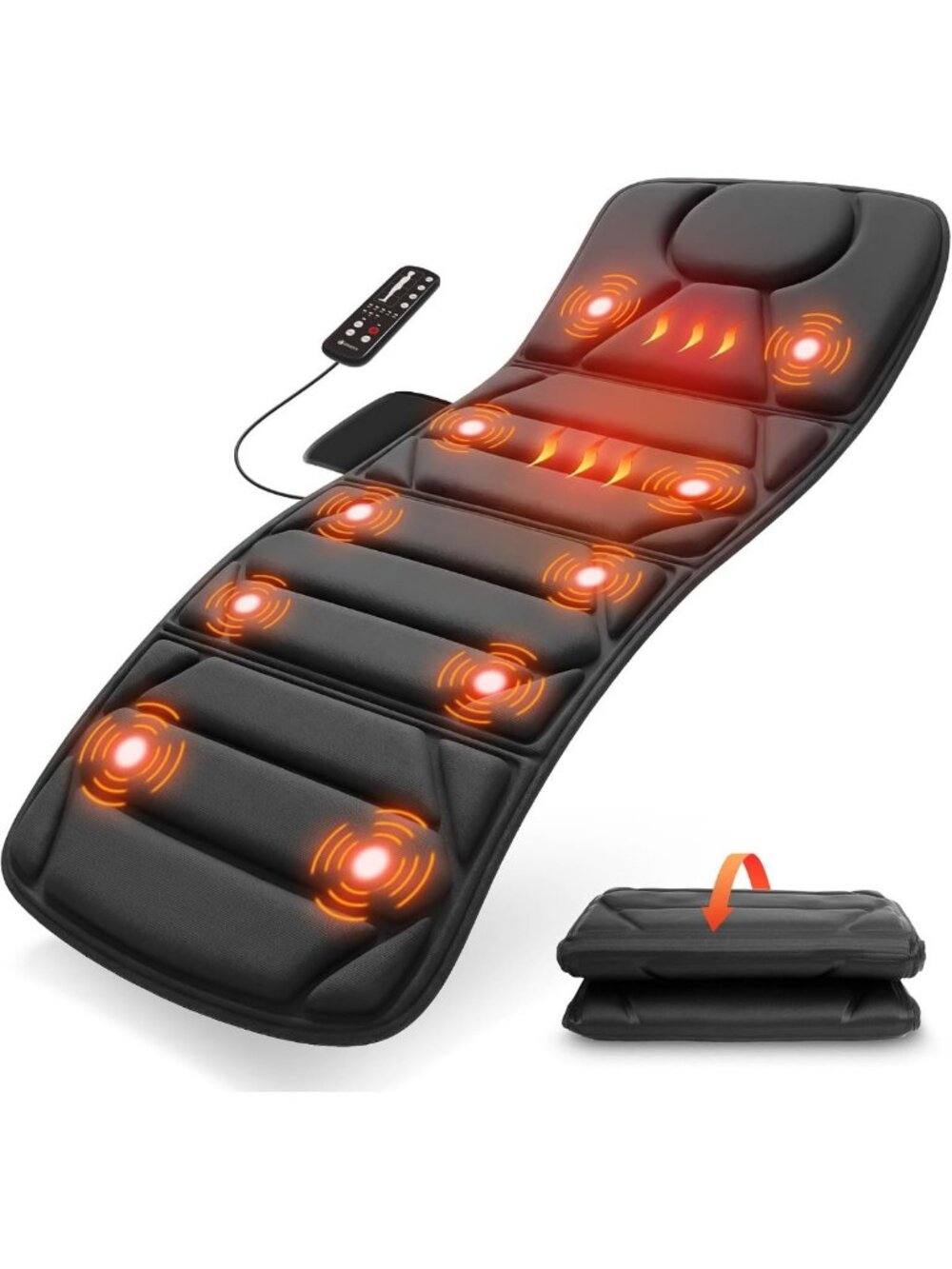 Full Body Massage Mat with Heat & 10 Vibration Motors for Ultimate Relaxation